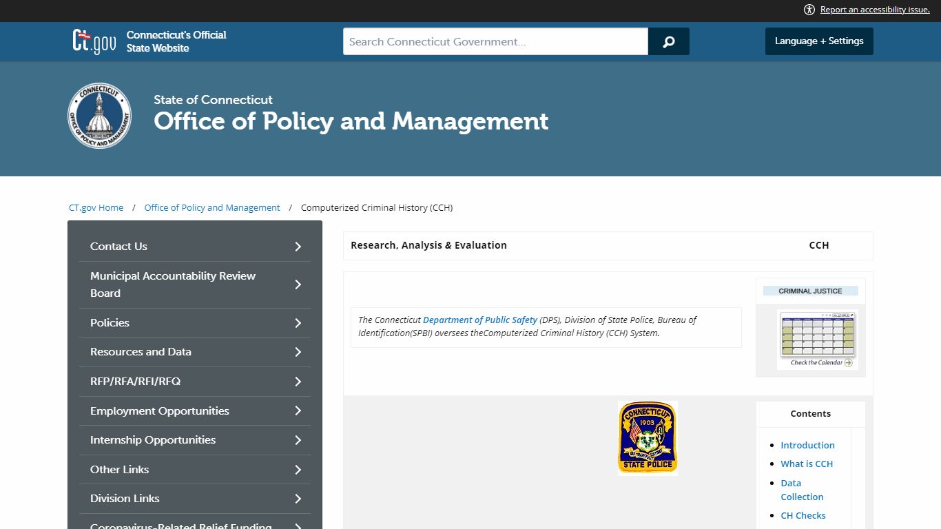 Computerized Criminal History CCH - ct